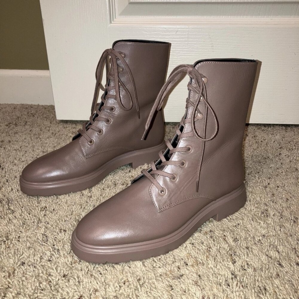STUART WEITZMAN Boots MCKENZEE Taupe COMBAT Biker - Sz 7 NEW!
